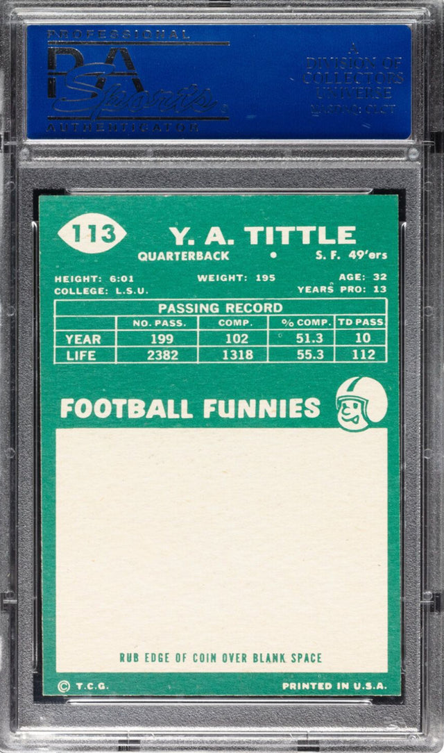 1960 Topps #113 Y.A. Tittle PSA 9