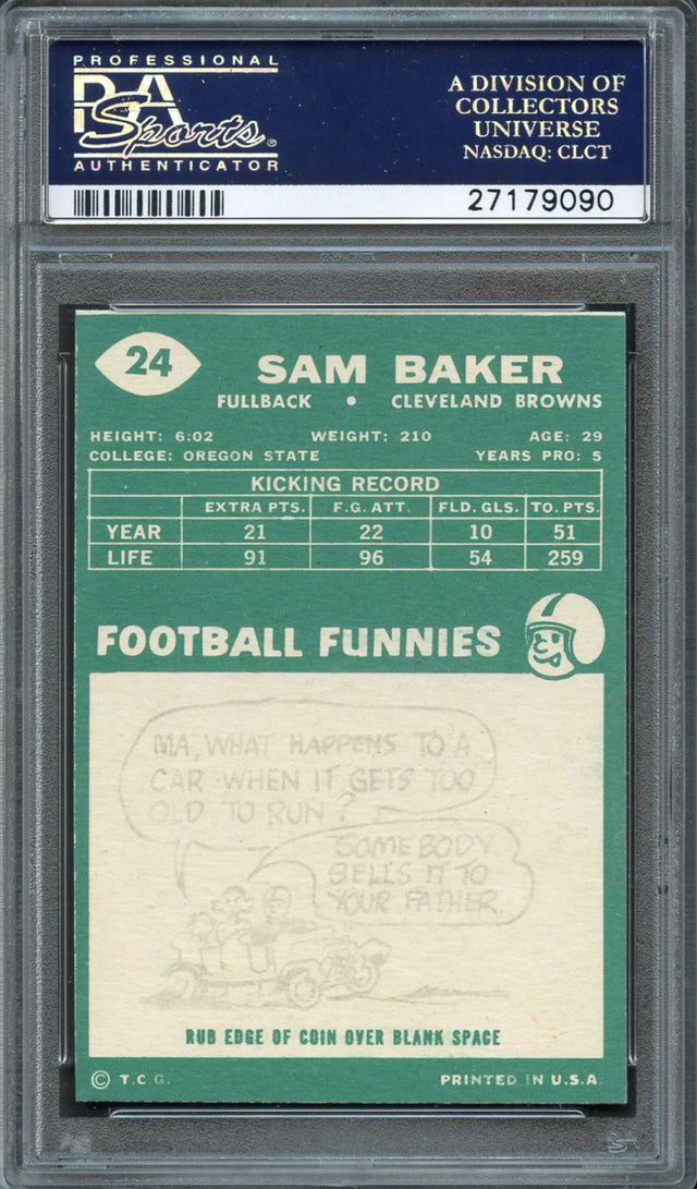 1960 Topps #24 Sam Baker PSA 8