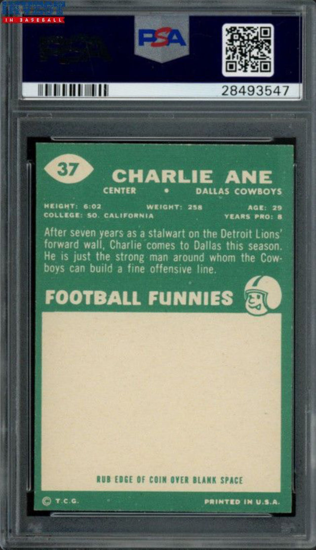1960 Topps #37 Charlie Ane PSA MINT 9