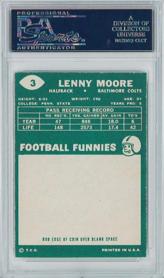 1960 Topps #3 Lenny Moore PSA 8