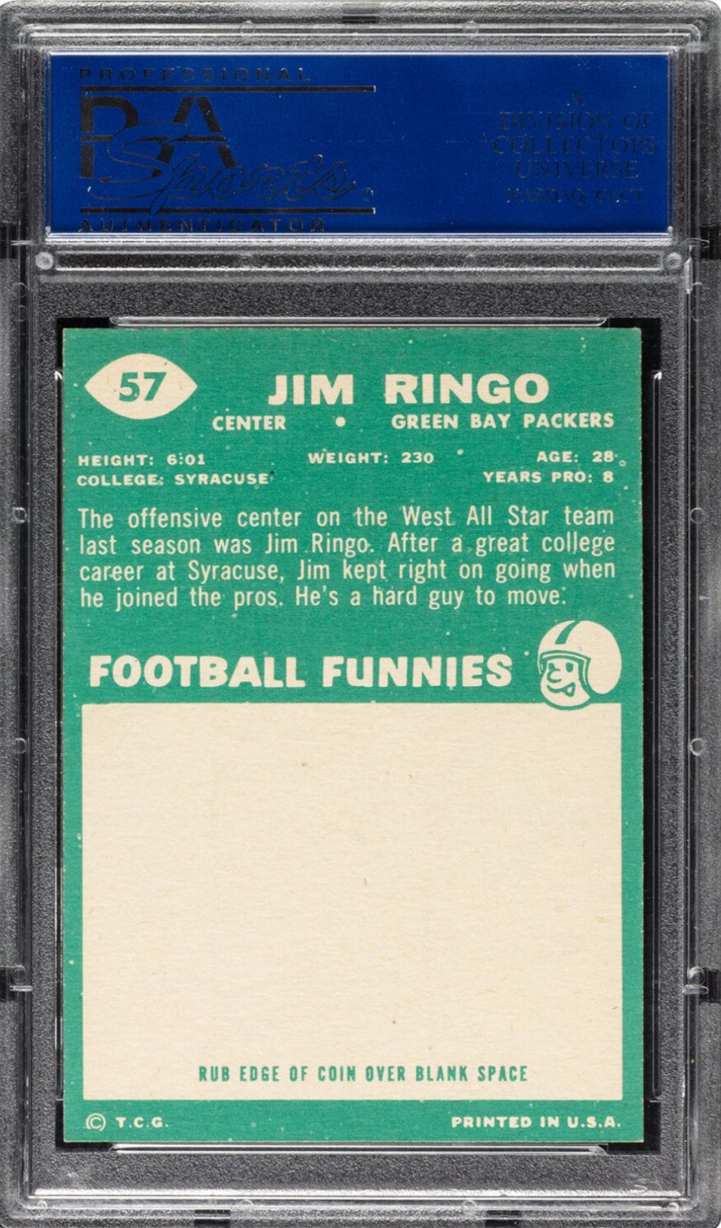 1960 Topps #57 Jim Ringo PSA MINT 9