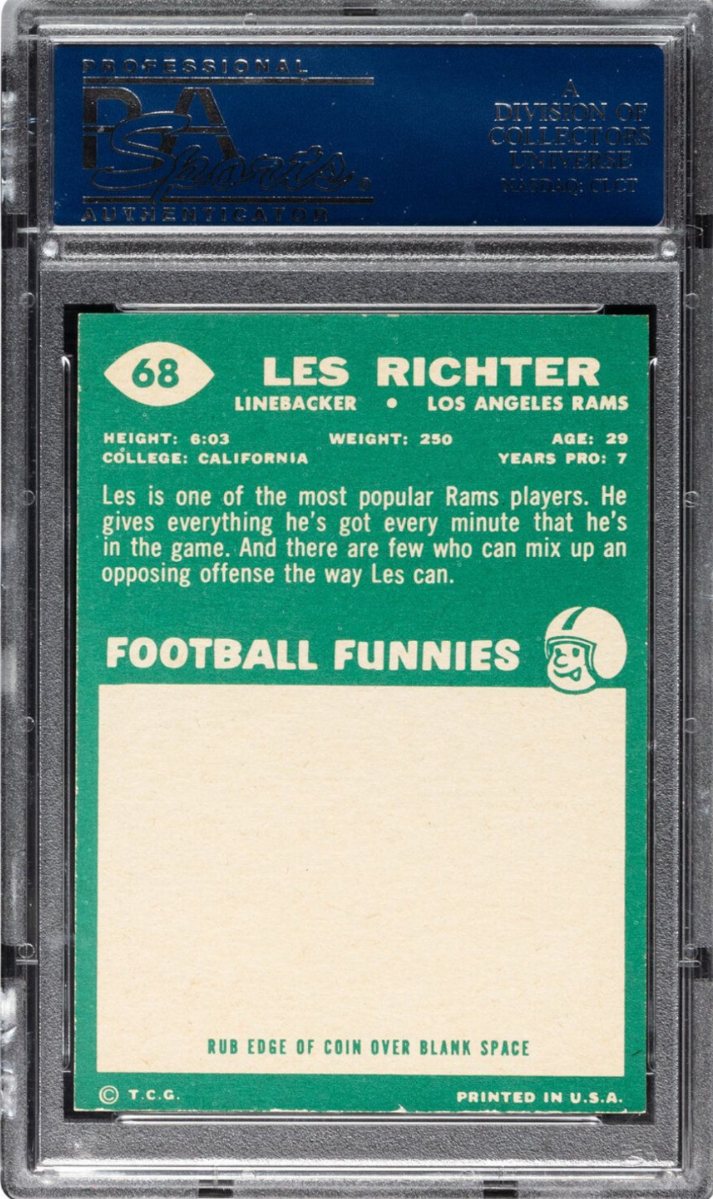 1960 Topps #68 Les Richter PSA 8