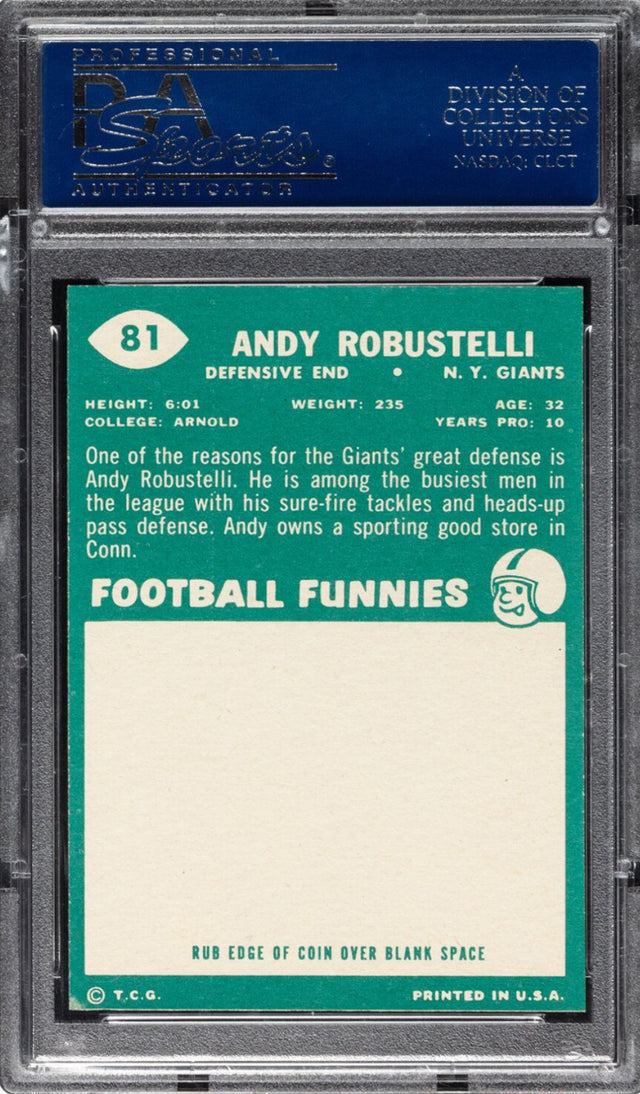 1960 Topps #81 Andy Robustelli PSA MINT 9