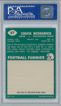 1960 Topps #87 Chuck Bednarik PSA 8