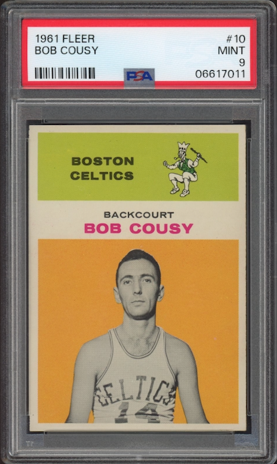 1961 Fleer #10 Bob Cousy PSA MINT 9