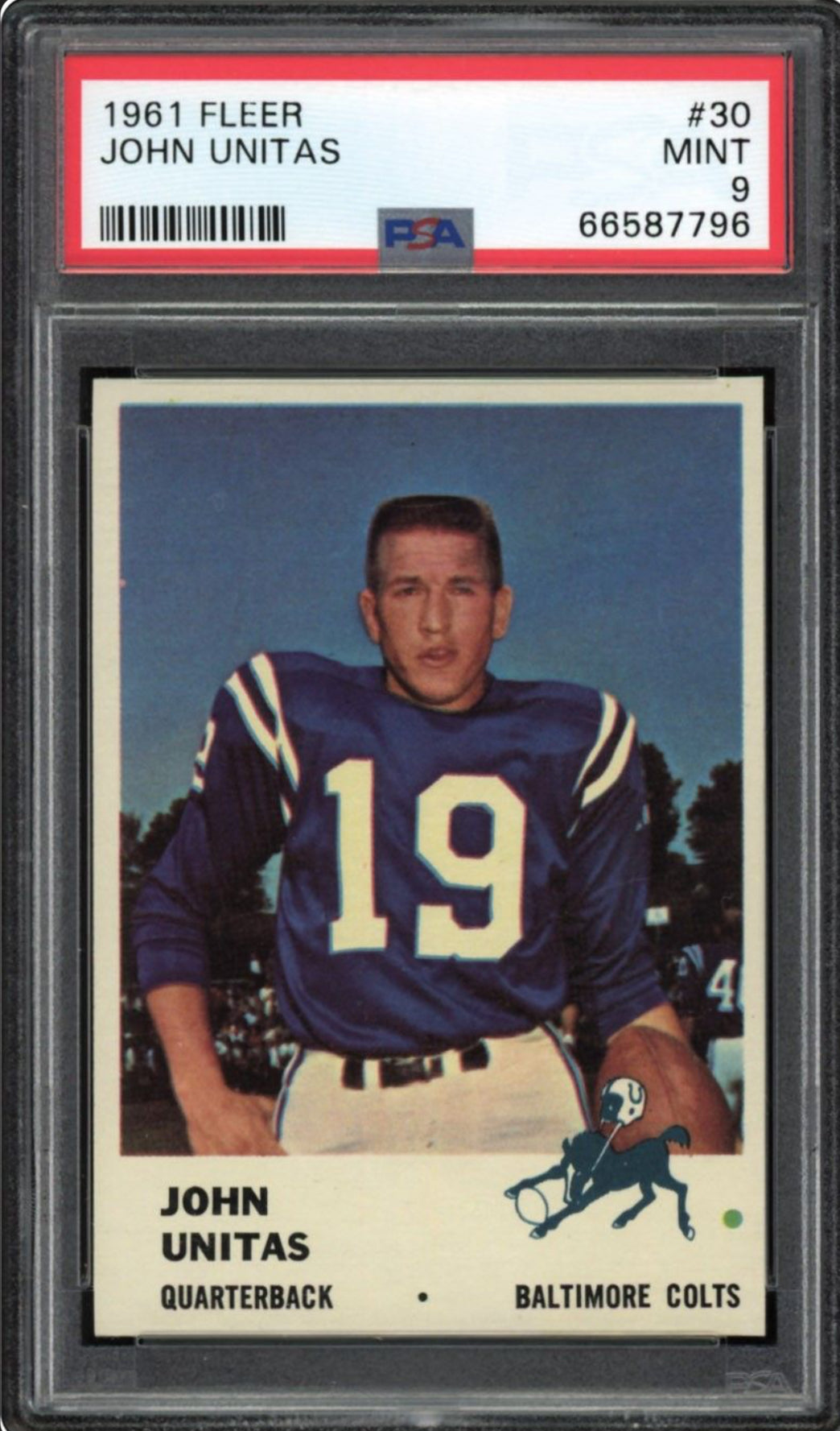 1961 Fleer #30 Johnny Unitas PSA 9