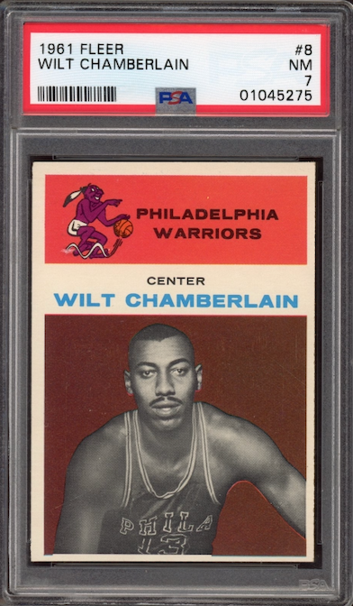 1961 Fleer #8 Wilt Chamberlain ROOKIE PSA NM 7