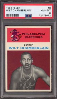 1961 Fleer #8 Wilt Chamberlain ROOKIE PSA NM-MT 8