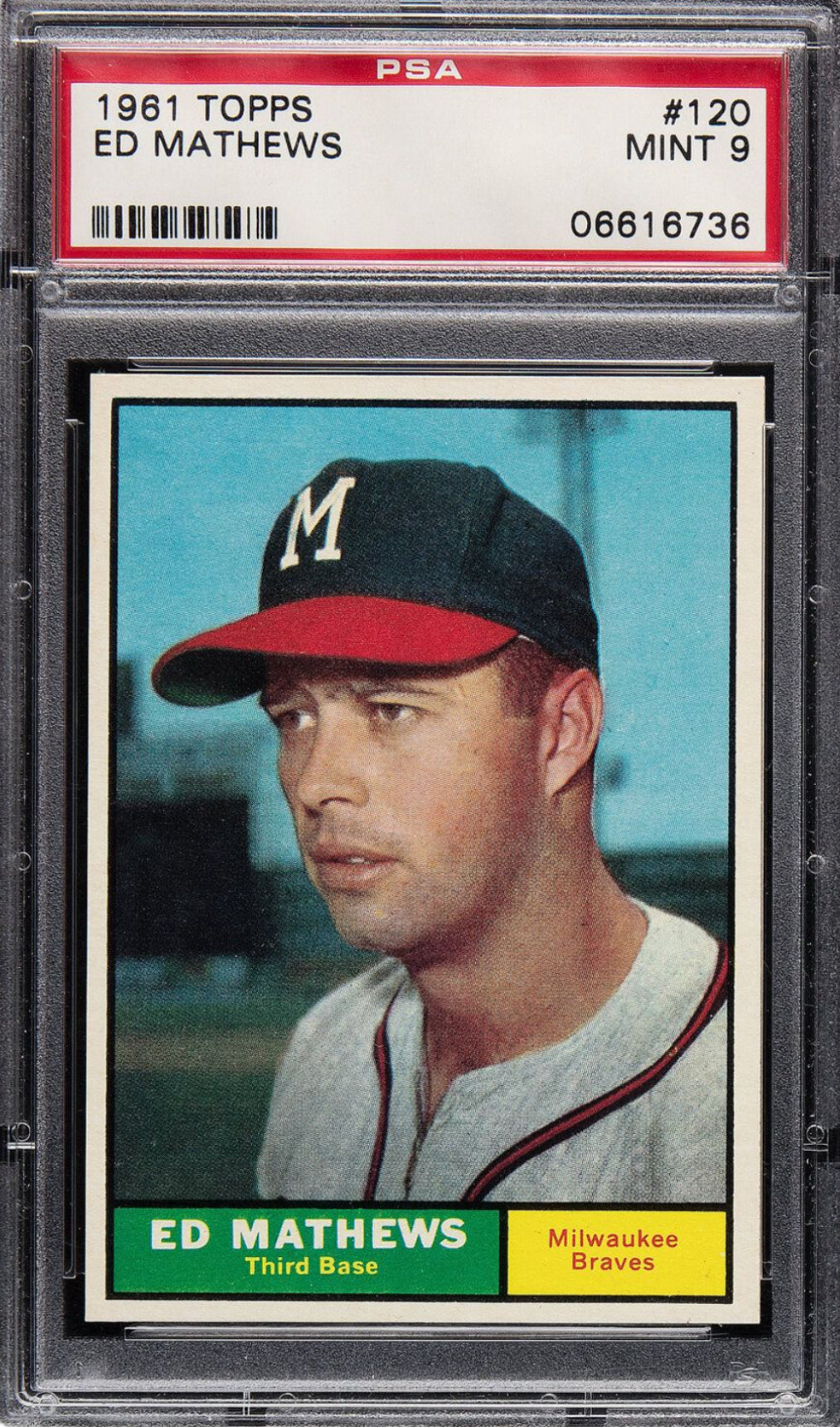 1961 Topps #120 Ed Matthews PSA 9