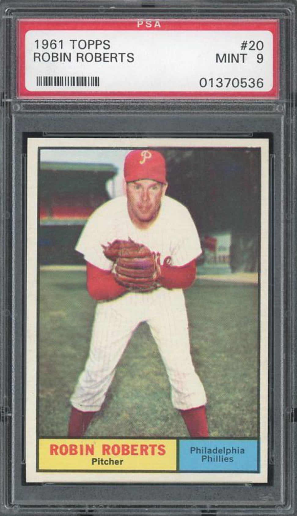 1961 Topps #20 Robin Roberts PSA 9