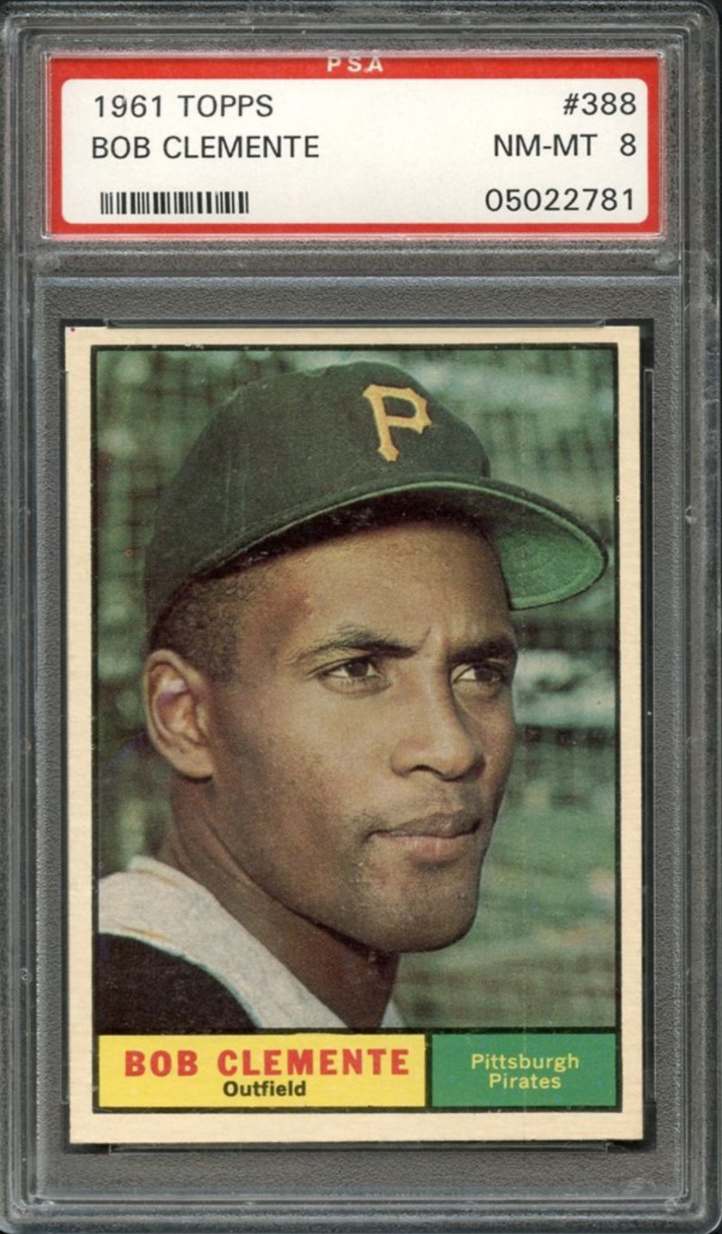 1961 Topps #388 Roberto Clemente PSA 8