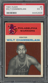 1961 Fleer #8 Wilt Chamberlain ROOKIE PSA EX 5