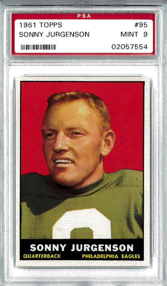 1961 Topps #95 Sonny Jurgenson PSA 9