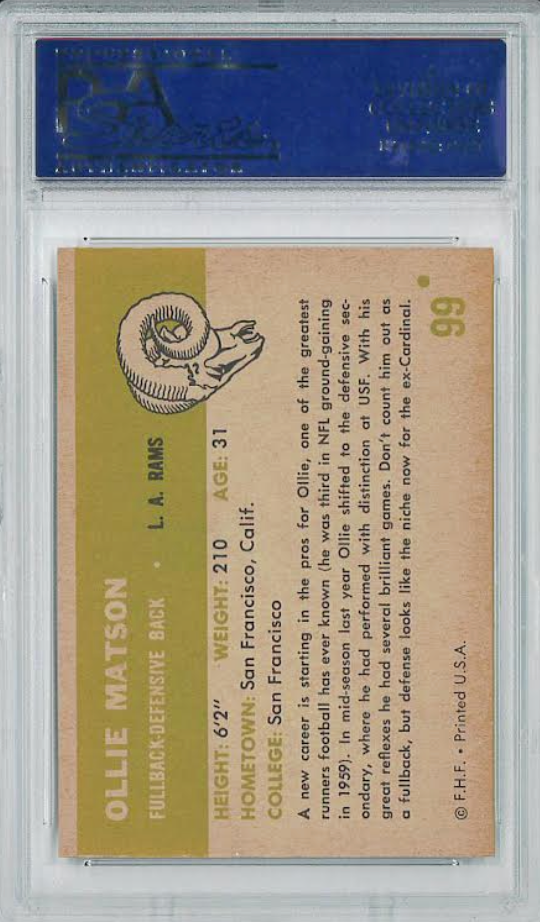 1961 Fleer #99 Ollie Matson PSA NM-MT 8