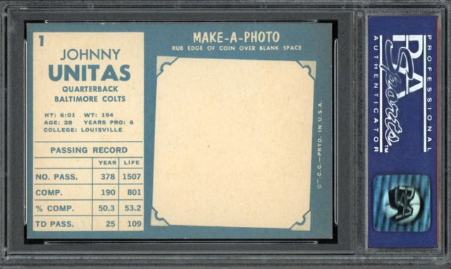 1961 Topps #1 Johnny Unitas PSA NM-MT 8