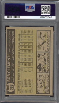 1961 Topps #388 Bob (Roberto) Clemente PSA NM-MT 8
