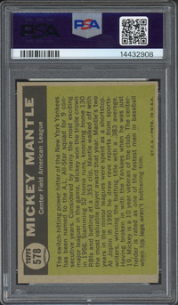 1961 Topps #578 Mickey Mantle All-Star PSA NM-MT 8