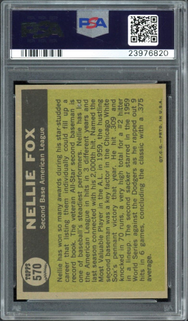 1961 Topps #570 Nellie Fox All Star PSA GEM MINT 10