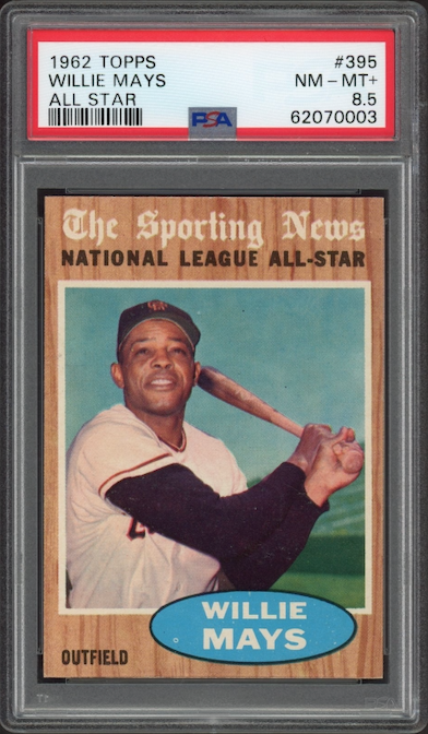 1962 Topps #395 Willie Mays All Star PSA NM-MT+ 8.5