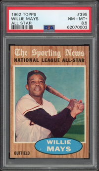 1962 Topps #395 Willie Mays All Star PSA NM-MT+ 8.5