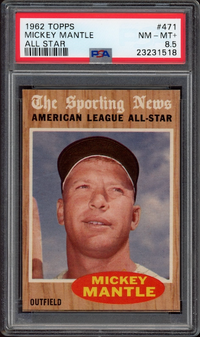 1962 Topps #471 Mickey Mantle All Star PSA NM-MT+  8.5