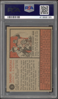 1962 Topps #5 Sandy Koufax PSA NM-MT 8