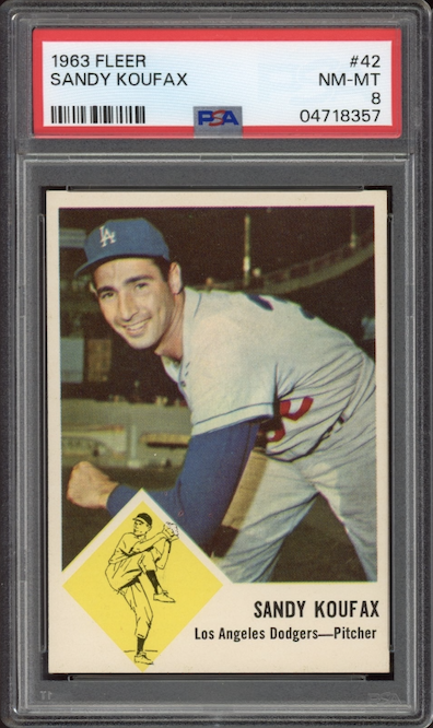 1963 Fleer #42 Sandy Koufax PSA NM-MT 8