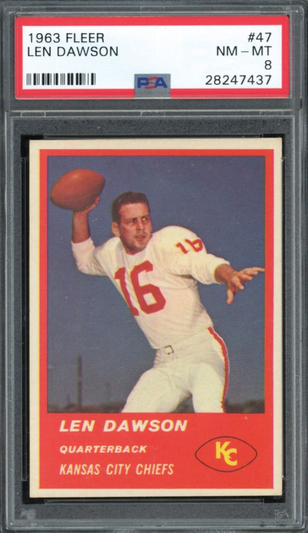 1963 Fleer #47 Len Dawson PSA 8