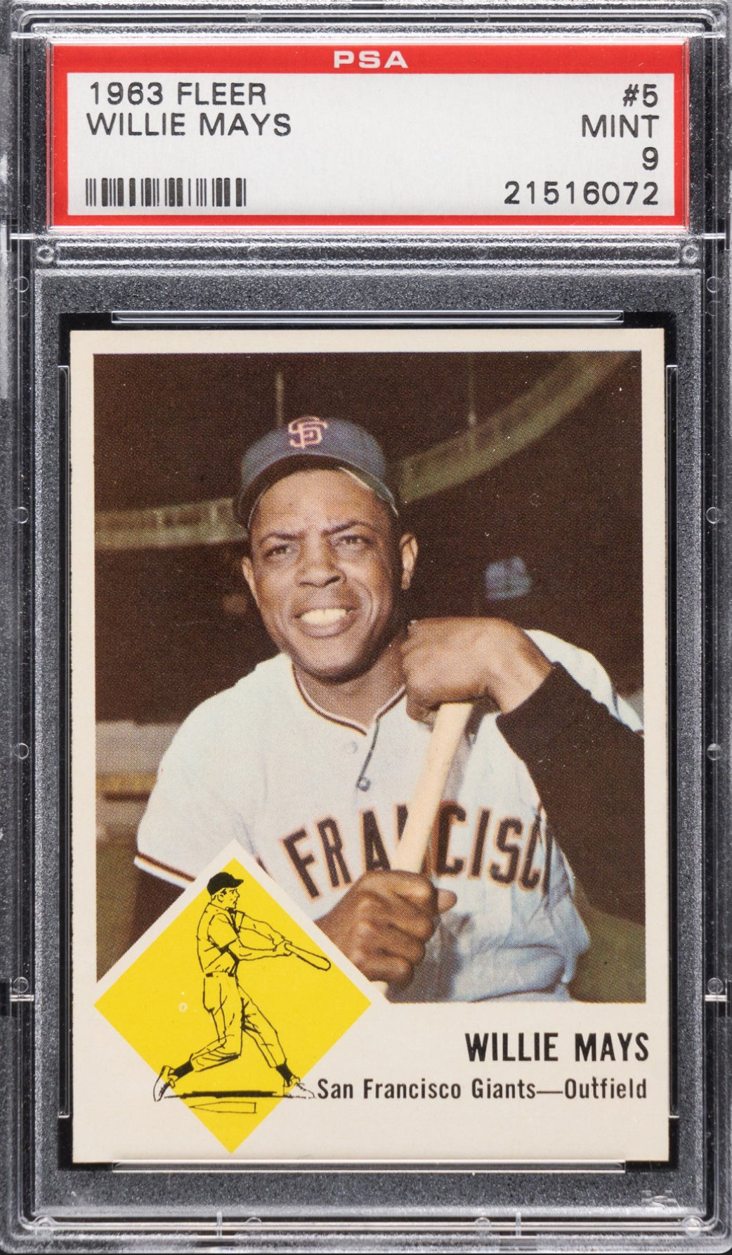 1963 Fleer #5 Willie Mays PSA 9