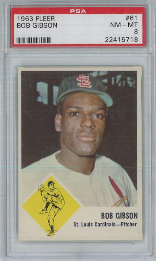 1963 Fleer #61 Bob Gibson PSA 8