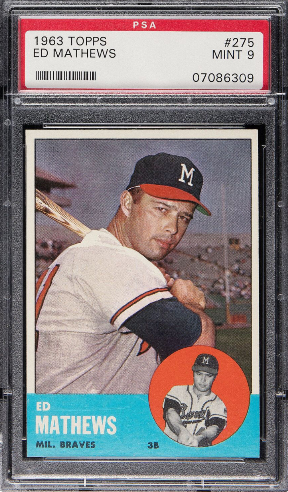 1963 Topps #275 Ed Matthews PSA 9