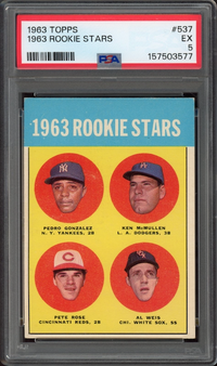 1963 Topps #537 1963 Rookie Stars Pete Rose ROOKIE PSA EX 5