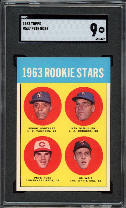 1963 Topps #537 1963 Rookie Stars Pete Rose ROOKIE SGC MINT 9
