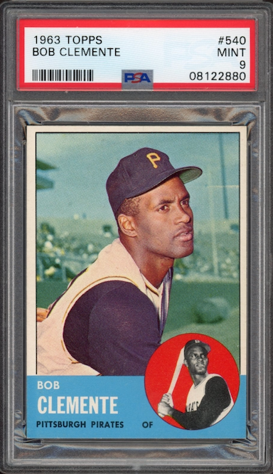 1963 Topps #540 Bob (Roberto) Clemente PSA MINT 9