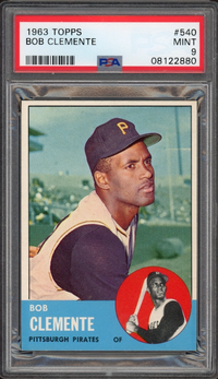 1963 Topps #540 Bob (Roberto) Clemente PSA MINT 9
