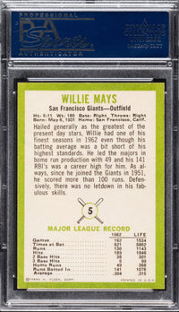 1963 Fleer #5 Willie Mays PSA 9
