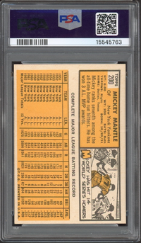 1963 Topps #200 Mickey Mantle PSA NM-MT+ 8.5