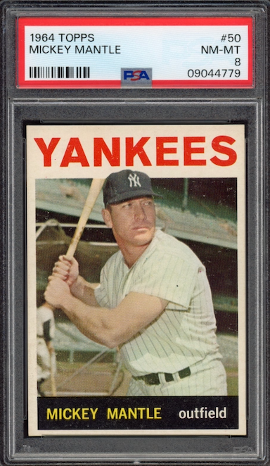 1964 Topps #50 Mickey Mantle PSA NM-MT 8