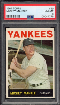 1964 Topps #50 Mickey Mantle PSA NM-MT 8