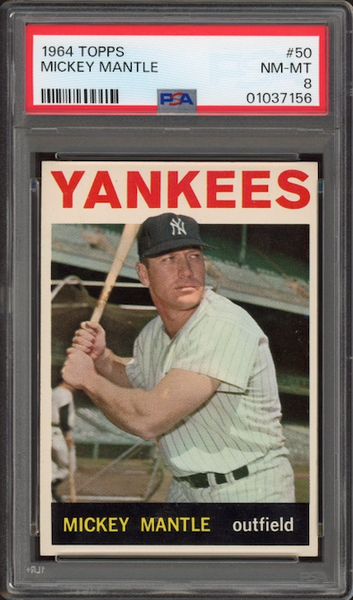 1964 Topps #50 Mickey Mantle PSA NM-MT 8 – Hall of Fame Exchange