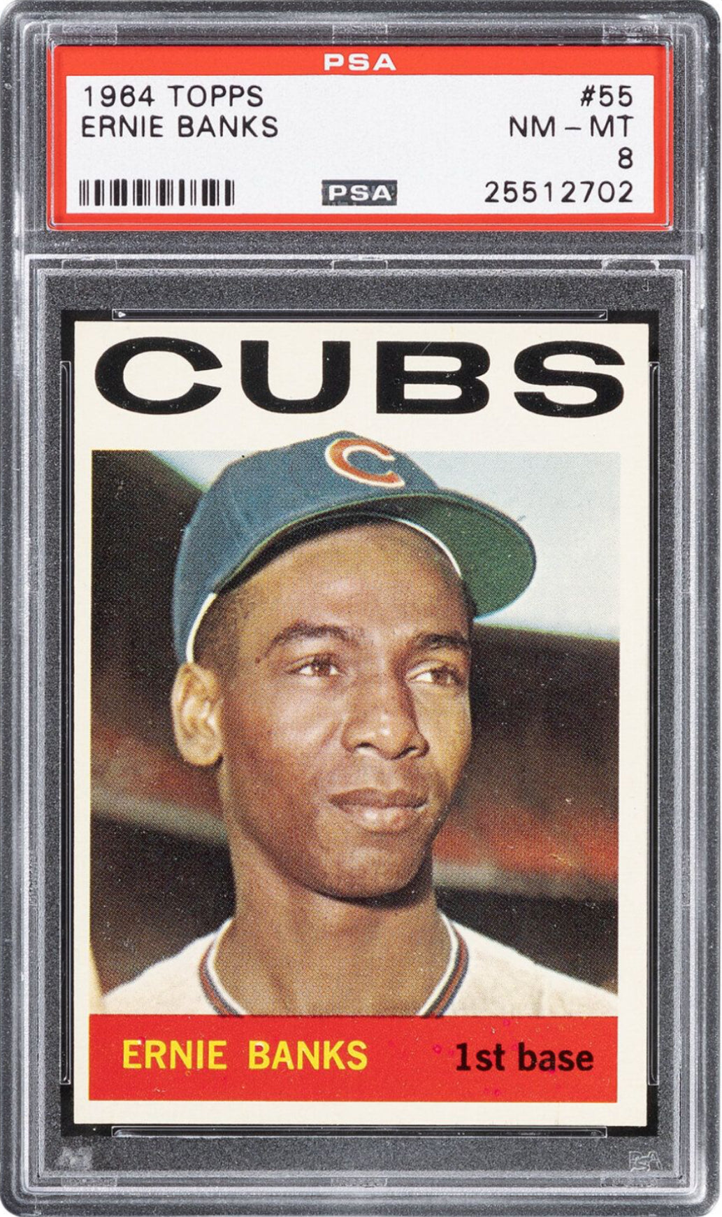 1964 Topps #55 Ernie Banks PSA 8