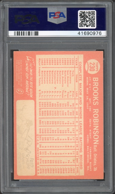 1964 Topps #230 Brooks Robinson PSA NM-MT 8