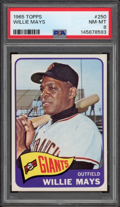 1965 Topps #250 Willie Mays PSA NM-MT 8