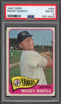 1965 Topps #350 Mickey Mantle PSA NM-MT 8