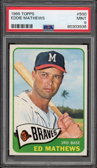1965 Topps #500 Eddie Mathews PSA MINT 9