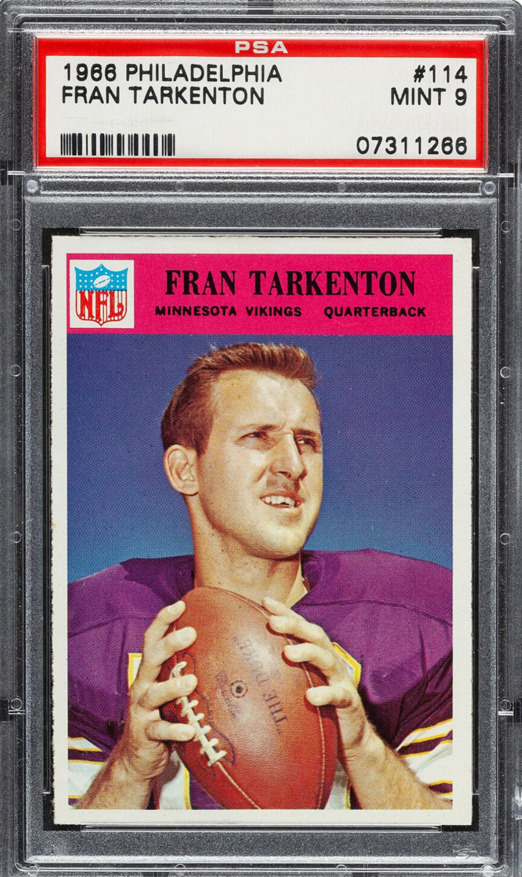 1966 Philadelphia #114 Fran Tarkenton PSA 9