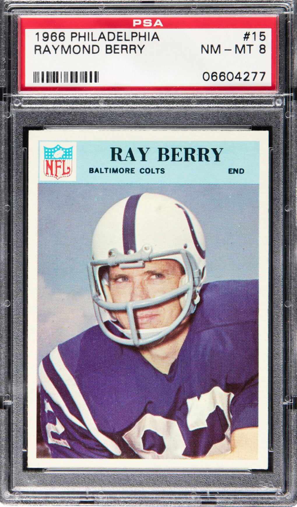 1966 Philadelphia #15 Raymond Berry PSA 8