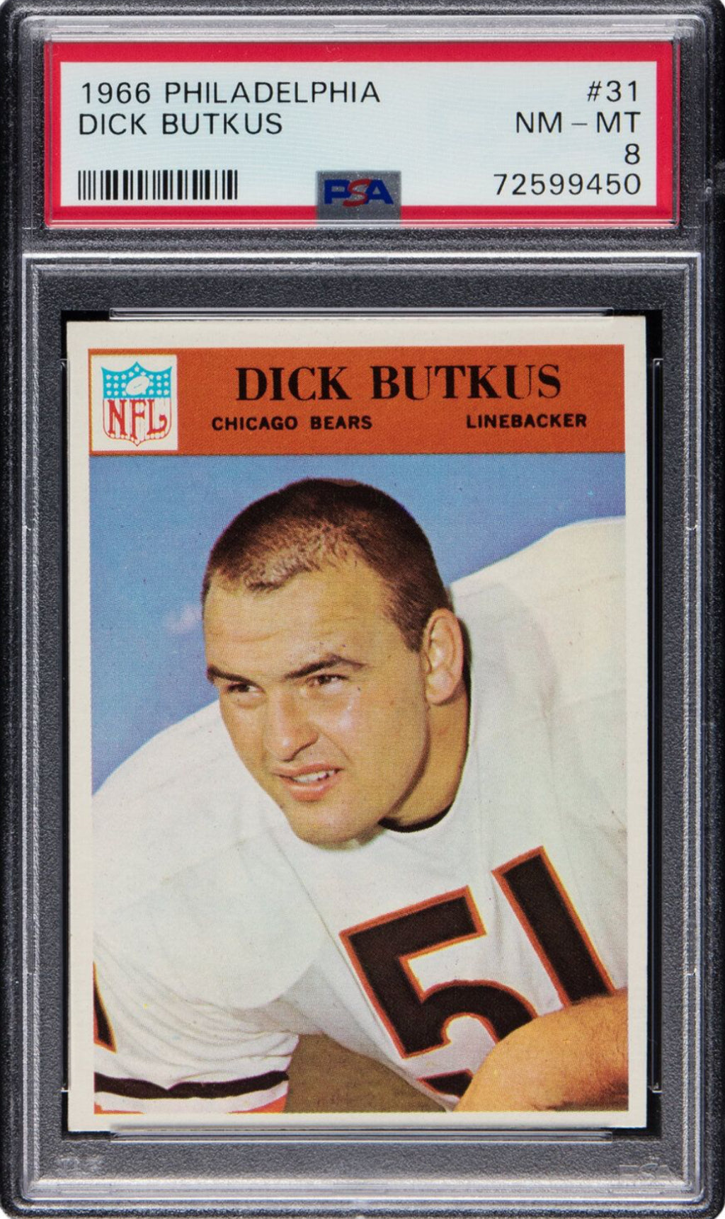 1966 Philadelphia #31 Dick Butkus PSA 8