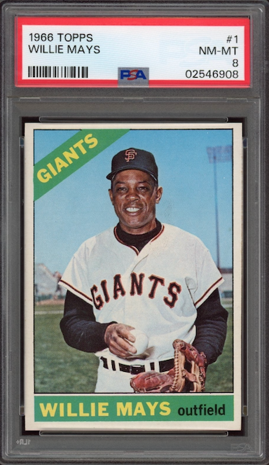 1966 Topps #1 Willie Mays PSA NM-MT 8