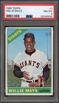 1966 Topps #1 Willie Mays PSA NM-MT 8
